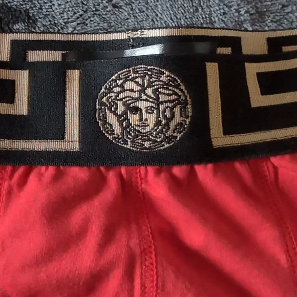 Versace Red and White Boxer Briefs with Logo Waistband - Picture 3 of 9